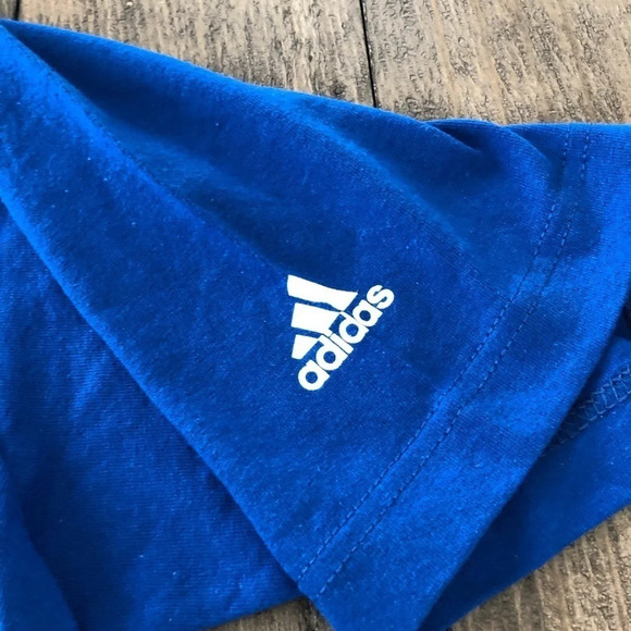 NWT Adidas Youth Solid Blue Short Sleeve T Shirt - Picture 2 of 5